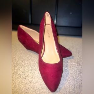 Lane Bryant Deep Wine Suede-like Wedges